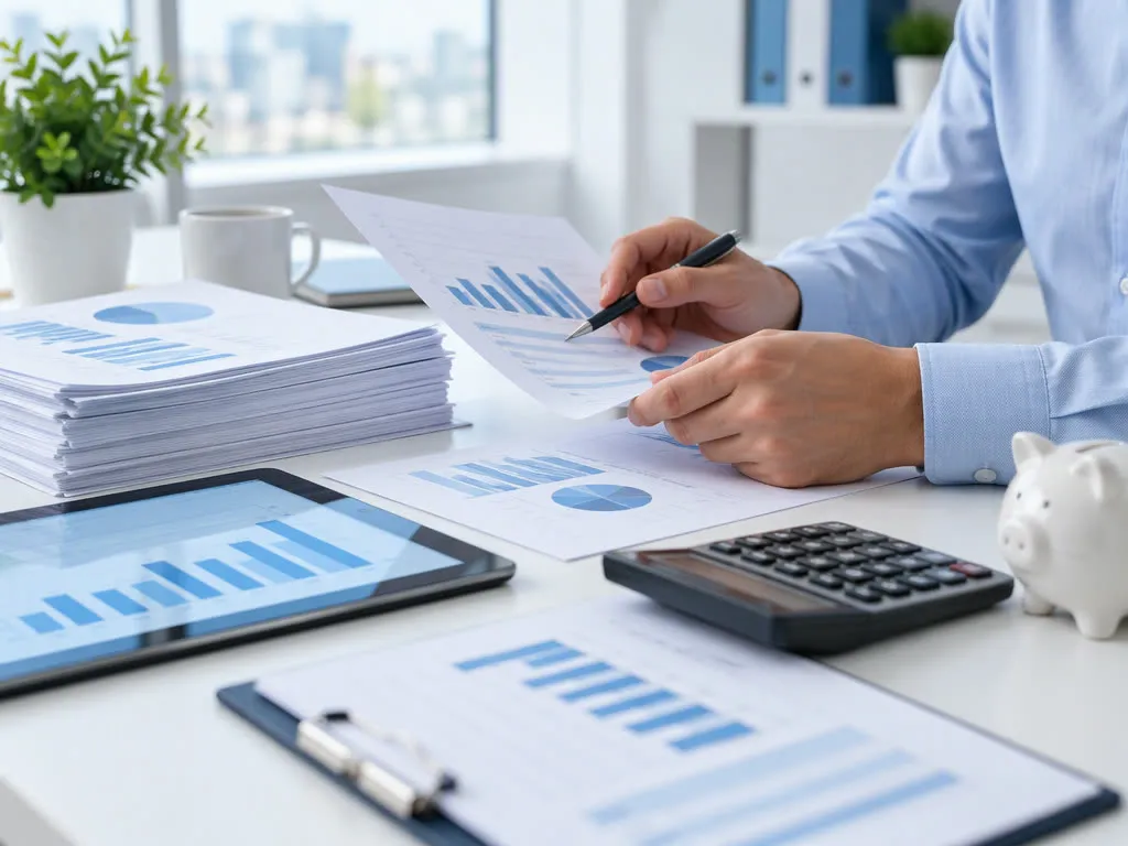 Medical transport provider reviewing dispatch outsourcing cost savings paperwork